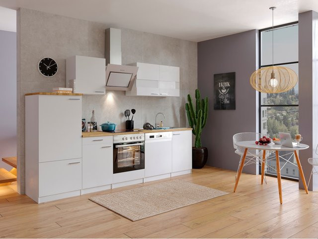 Respekta Küchenzeile KB280WWSC in Weiß mit Glaskeramik und Soft-Close-Funktion - Bild 1