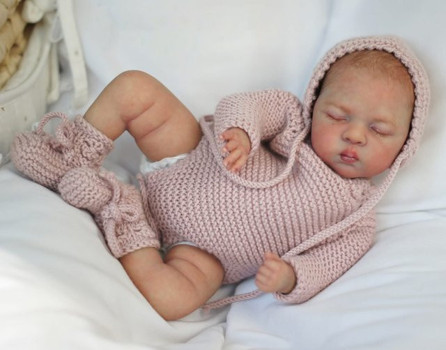 NPK Reborn Baby Doll Mädchen Luna, Kunstpuppe, 12 Zoll, weicher Stoffkörper - Bild 1