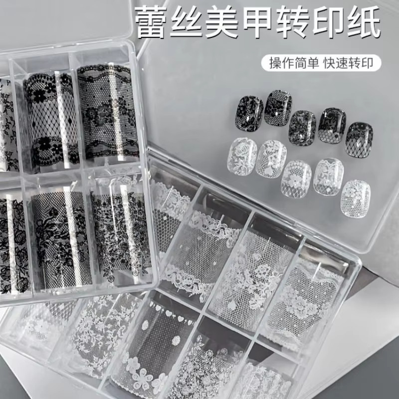 Misscheering Nagelfolien, 10 Rollen, Kariert, Denim, Schleifenknoten - Bild 3