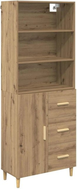 vidaXL Highboard Artisan-Eiche in Braun mit Türen und Schubladen, B/T/H: 69,5 x 32,5 x 180 cm - Bild 1