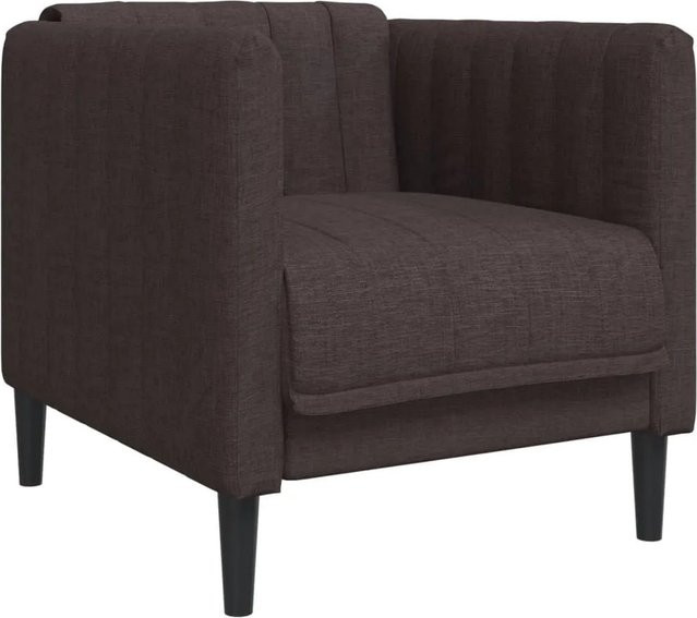 vidaXL Sessel Dunkelbraun mit Stoffbezug und Massivholzrahmen, B/T/H: 76,5 x 74,5 x 69,0 cm - Bild 1