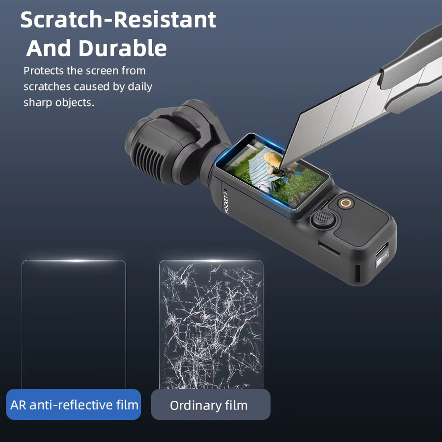 BRDRC AR-Objektiv-Displayschutzfolie für DJI Pocket 4 3 in Transparent mit Antireflex-Funktion und hoher Empfindlichkeit für vollständige Abdeckung - Bild 5