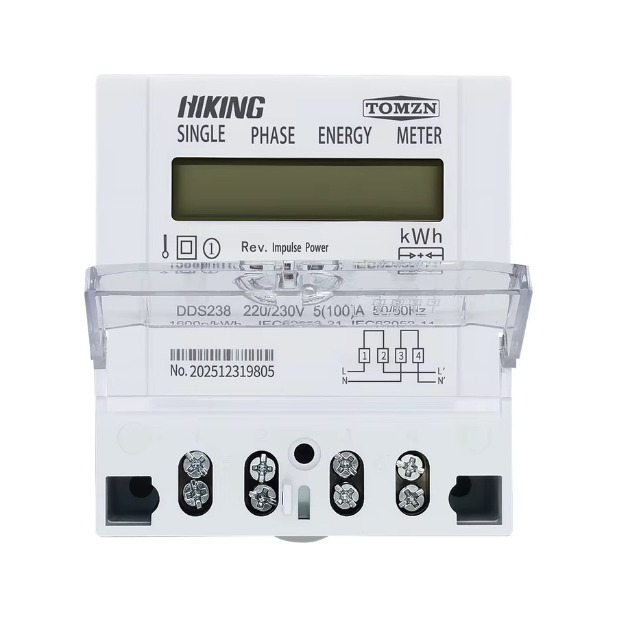 TOMZN 6 in 1 Bidirektionaler Aktiver Energiezähler Einphasig 5-100A 220/230V 50/60Hz mit LCD-Display in Weiß - Bild 2