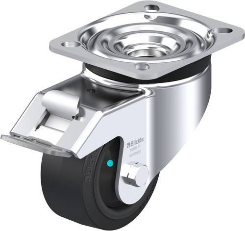 Blickle Lenkrolle LK-POEV 82KFD-FI mit Feststeller, Rad-Durchmesser: 80 mm, Tragfähigkeit: 200 kg, Farbe: Schwarz/Silber - Bild 1