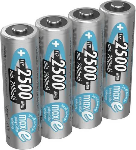 Ansmann maxE HR06 Mignon AA NiMH Akku 2500 mAh 1.2V, 4er Pack, Silber - Bild 2
