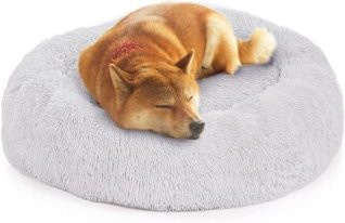 LITTLE LORD Hundebett Ceddie in Hellgrau, XL, Donut-Design mit erhöhtem Rand und rutschfester Unterseite - Bild 1