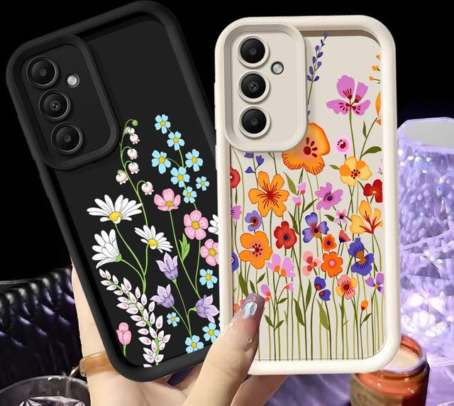 Handyhülle mit Blumenmuster für Samsung Galaxy Android Smartphones (A12, A13, A15, A16, A23, A26, A32, A34, A35, A36, A51, A53, A54, A56, A71, A72, A73) - Bild 1
