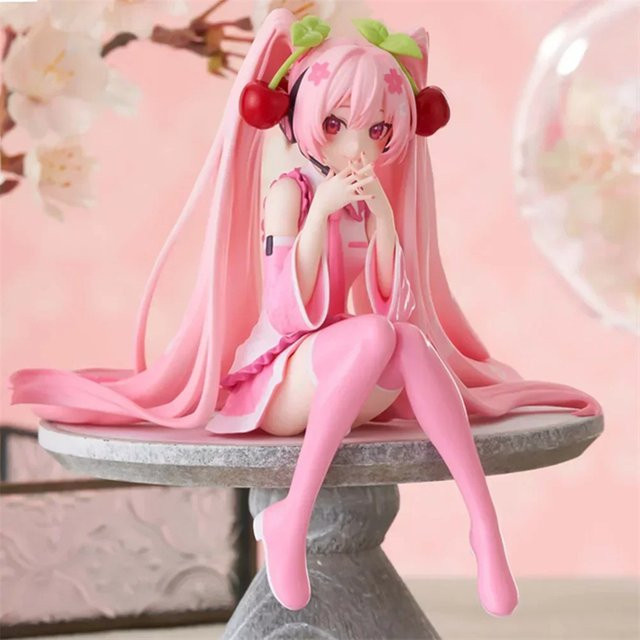 Bandai Hatsune Miku Anime Figur, Rosa Kirsche Kleid, Action Figur, Kunststoff - Bild 1
