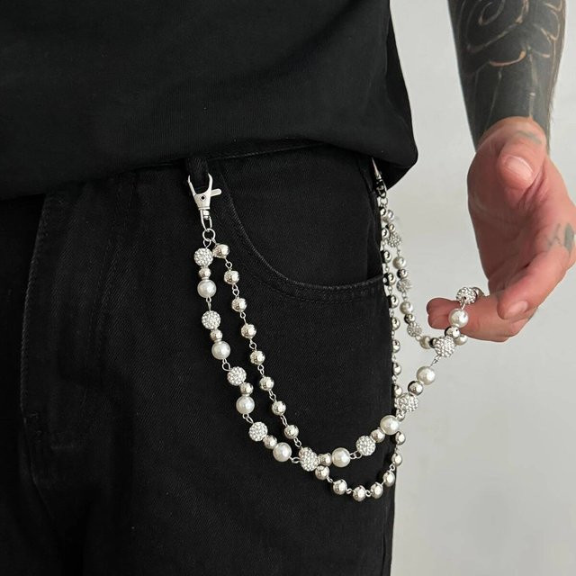 Salircon Hosenkette, Silber, Kristall, Unisex - Bild 1
