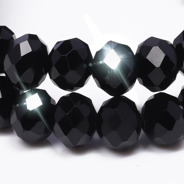 TANANTA Kristallglasperlen, Rondelle, transparent, klar, schwarz, 4-12 mm - Bild 1