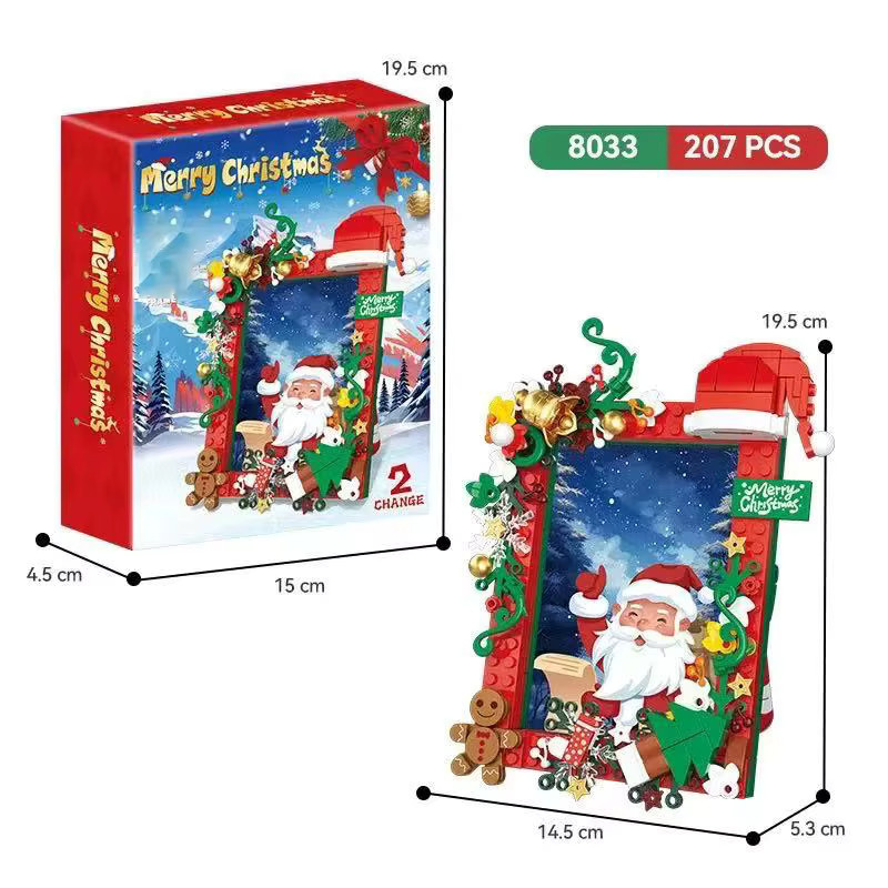 JAKI Weihnachtsmann Fotorahmen Bausteine Set, DIY Weihnachtsdekoration aus Kunststoff in Mehrfarbig - Bild 3
