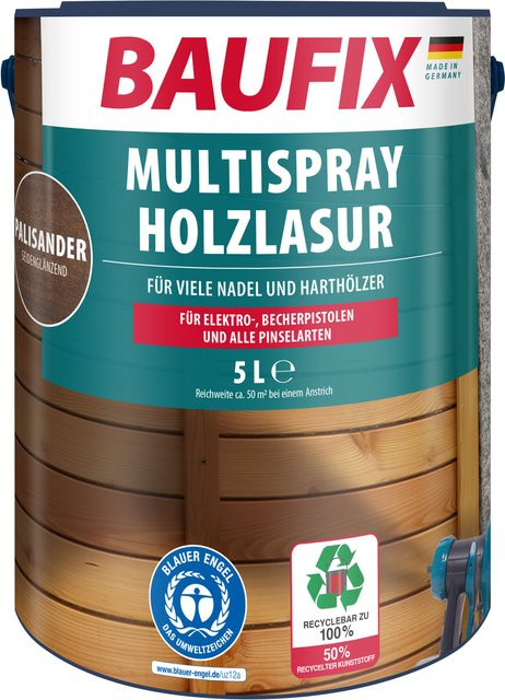 Baufix Multispray Holzlasur Palisander seidenglänzend 5 l - Bild 1