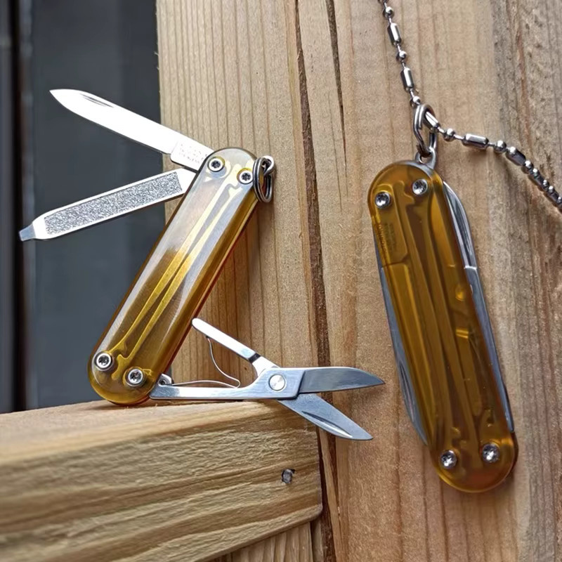 Easy pei Multifunktions-Klappmesser mit Schere und Schlüsselanhänger für Outdoor und EDC, 58 mm - Bild 2
