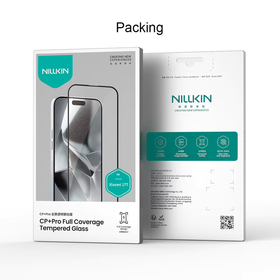 Nillkin CP+ Displayschutzfolie aus gehärtetem Glas mit 9H Härtegrad für Xiaomi 17T Pro, Mi 15T Pro und Mi 14T Pro in Schwarz und Transparent - Bild 4