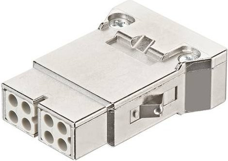 HARTING Stifteinsatz 09140083122 mit 8 Crimpen in Grau und Silber aus Kunststoff - Bild 1