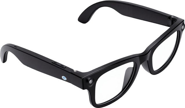 Smarte Fishine Brille mit integrierter Taschenlampe, Echtzeit-Übersetzung in über 100 Sprachen, Bluetooth-Anrufe und Musikfunktion, rechteckiges Design in Schwarz mit transparenten Gläsern - Bild 1