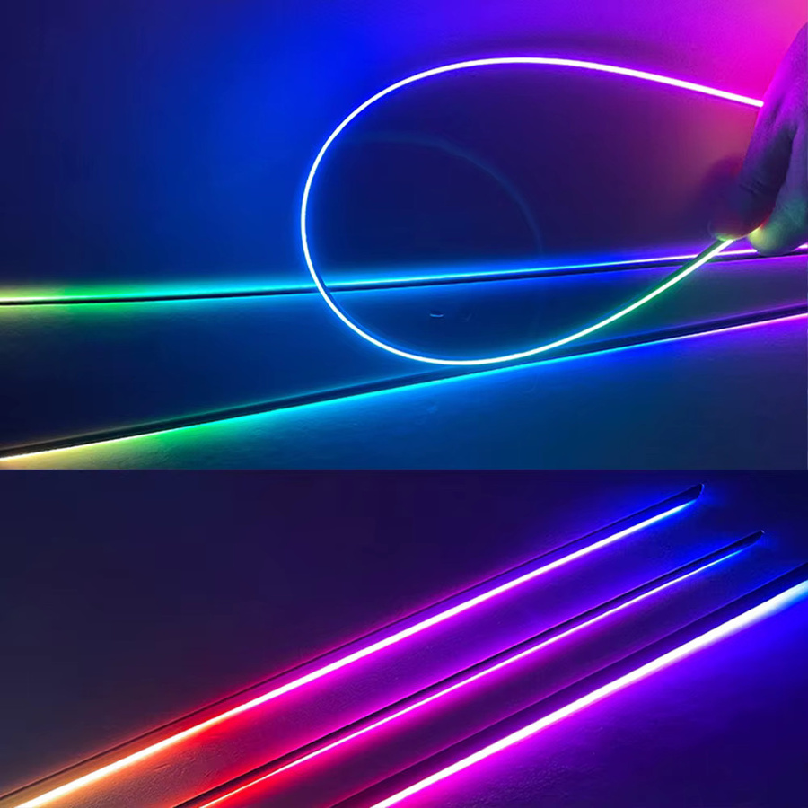 18 in 1 Auto LED Umgebungslicht Set mit 6 Stück RGB Acrylstreifen, Symphony Atmosphärenbeleuchtung in Multicolour, App-Steuerung und Fernbedienung, Länge: 110 cm - Bild 2