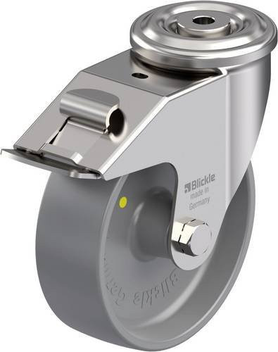 Blickle Edelstahl-Lenkrolle LEXR-PO 150G-FI-ELS in Silber, Rad-Durchmesser: 150 mm, Tragfähigkeit: 300 kg - Bild 1