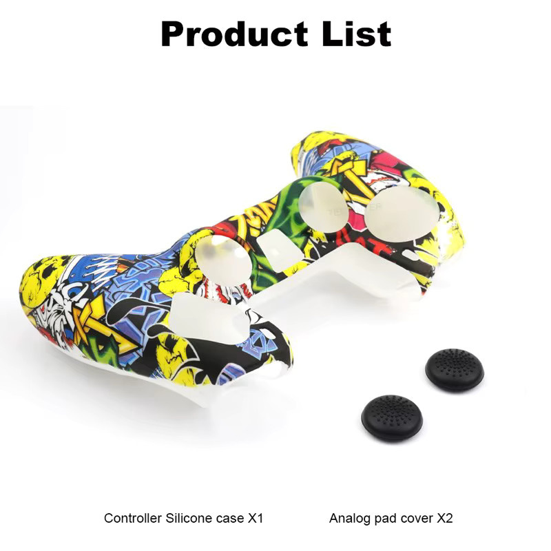 TECTINTER Silikonschutzhülle für PS5 Controller mit Daumengriffen und Kappen in Blau und Multicolour - Bild 5