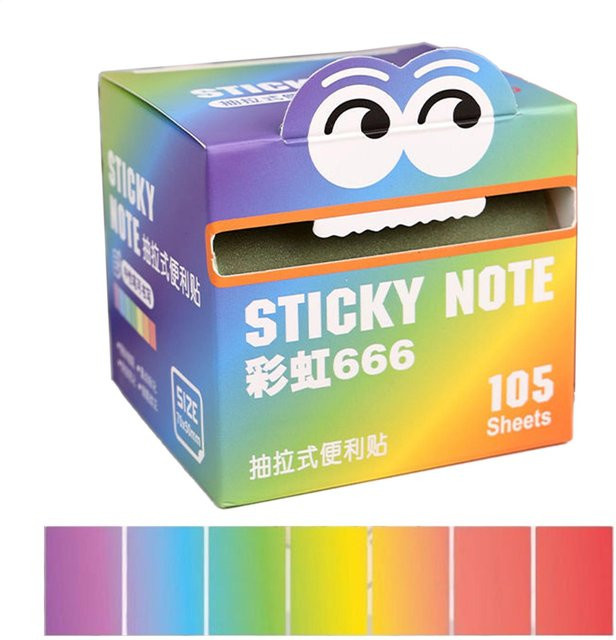 Haftnotizen mit Mon&ster-Muster in Multicolor, 105 Blatt, herausziehbare Notizrolle für Schule und Arbeitsplatz - Bild 1