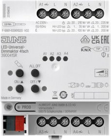 Jung KNX Universal-Dimmaktor für LED, 4-fach, 4 TE, 39004 1S R - Bild 1