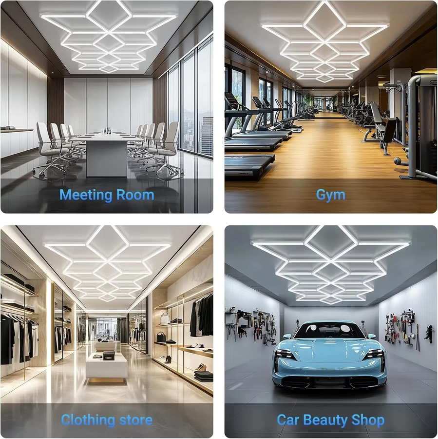 LINYILIGHT LED Deckenleuchte in Sternform, 6500K Cool White, ideale Beleuchtung für Werkstatt und Auto Showroom - Bild 4