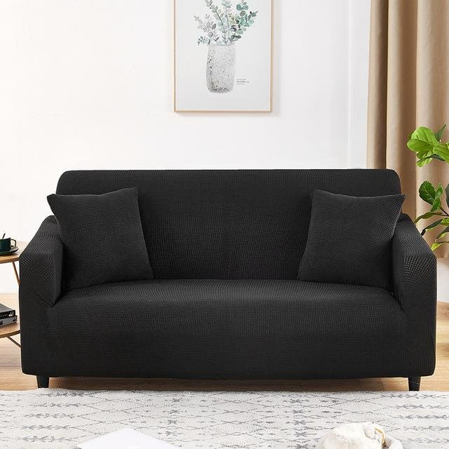 Housmife Stretch-Sofabezug aus Polarfleece für Ecksofas und Sessel, Farbe: Schwarz, Breite: 190-230 cm - Bild 1