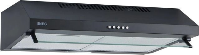 NEG Unterbau Dunstabzugshaube NEG15-DC+ in Schwarz mit Doppelmotor, 424 m³/h, für Abluft und Umluft, Breite: 60 cm - Bild 1