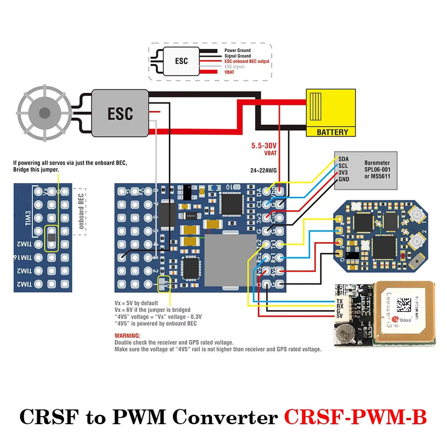 Mateksys CRSF zu PWM Konverter CRSF-PWM-B in Blau für TBS Crossfire Nano RX SE DIY Komponenten - Bild 3