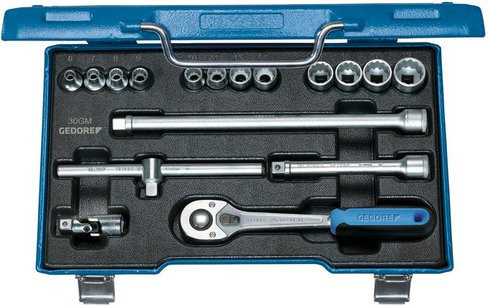 Gedore Steckschlüsselsatz 3/8 Zoll 17-teilig in Silber und Blau aus Stahl - Bild 1