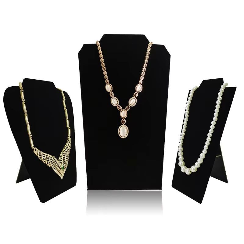 TREACHI Schmuck Display Stand aus schwarzem Samt für Halsketten, Anhänger und Armbänder - Bild 4
