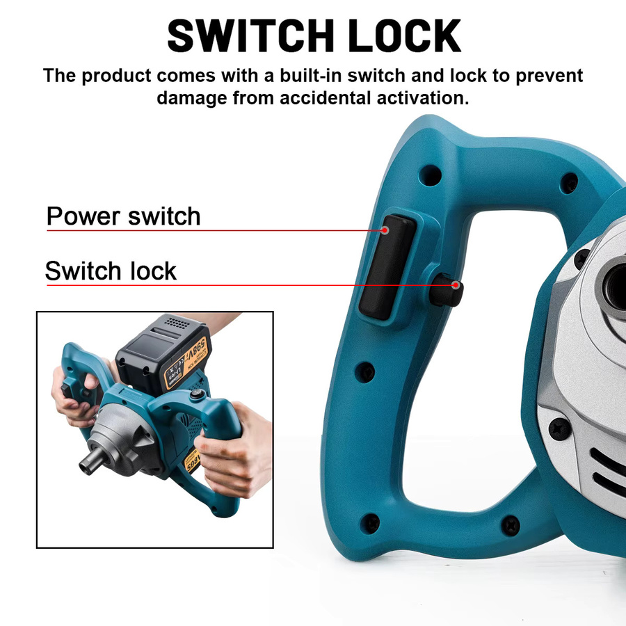 Makita GΣ 40 V bürstenloser elektrischer Betonmischer mit 6 Geschwindigkeiten für Zement, Mörtel und Gips, kabelloser Farbmixer für 18 V Akkus - Bild 4