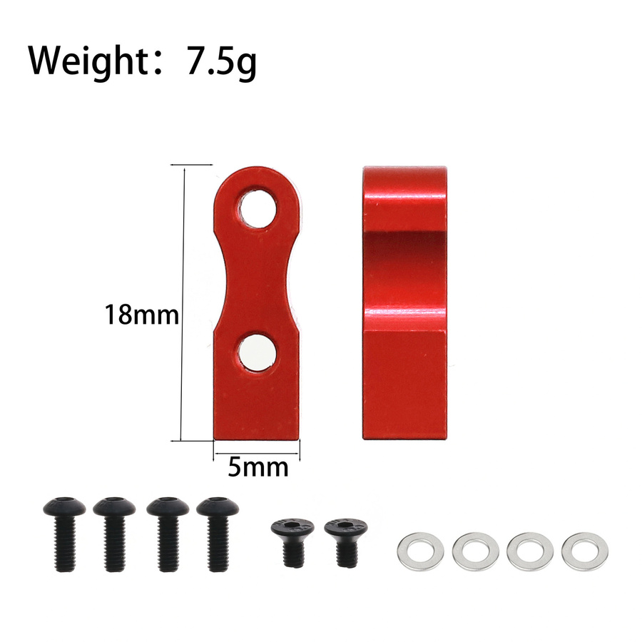 Tamiya Aluminium-Servohalterung, Zubehör, 1:10, Metall, Rot - Bild 1
