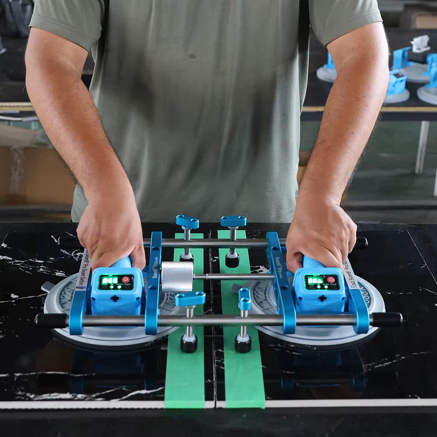 Raizi Seam8 Professioneller Elektrischer Steinfugen-Setter für Arbeitsplatten-Nivellierung mit 8-Zoll-Vakuumsaugnapf in Blau - Bild 4