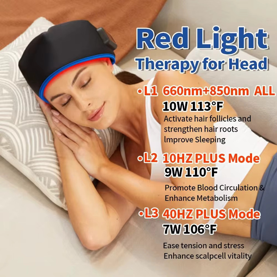 vilnason Haarwachstumskappe, Rotlichttherapie, Unisex, grau - Bild 2