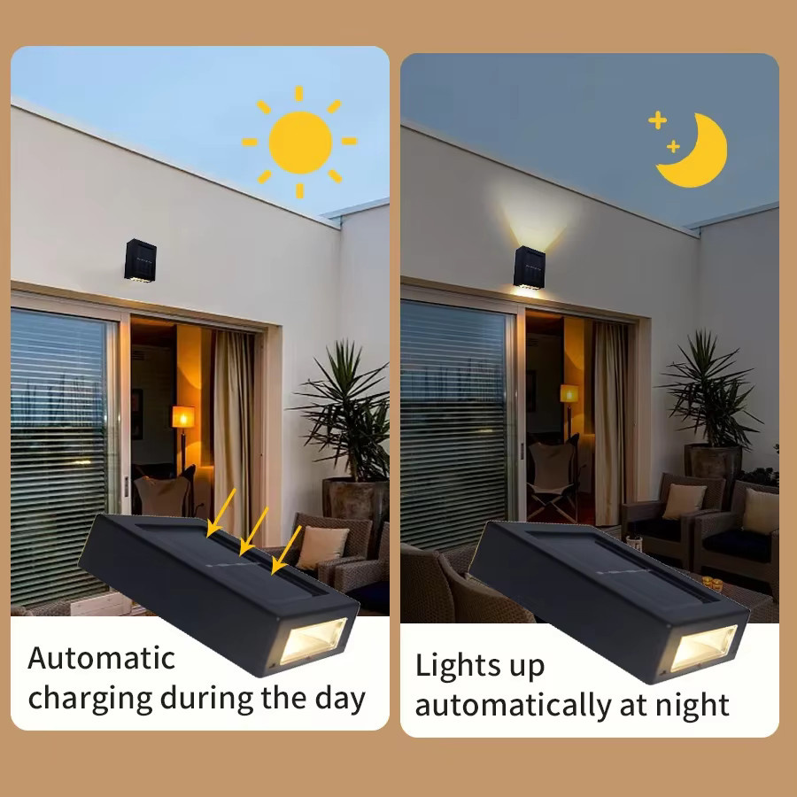 AVACOM Solar Wandlampe Outdoor Up und Down Wall Washer Wasserdicht für Garten und Landschaft - Bild 2