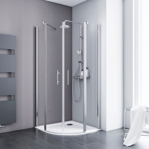 Schulte Runddusche Alexa Style 2.0 Ecke-Duschkabine mit Schwenktür, Farbe: Silber, B/H: 80 x 192 cm - Bild 1