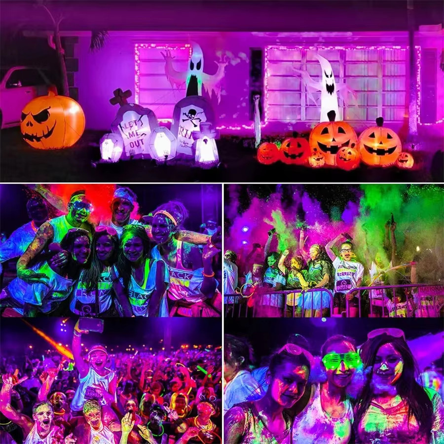 PAMNNY UV LED Flutlicht Schwarz Wasserdicht für Outdoor Garten und Party - Bild 4
