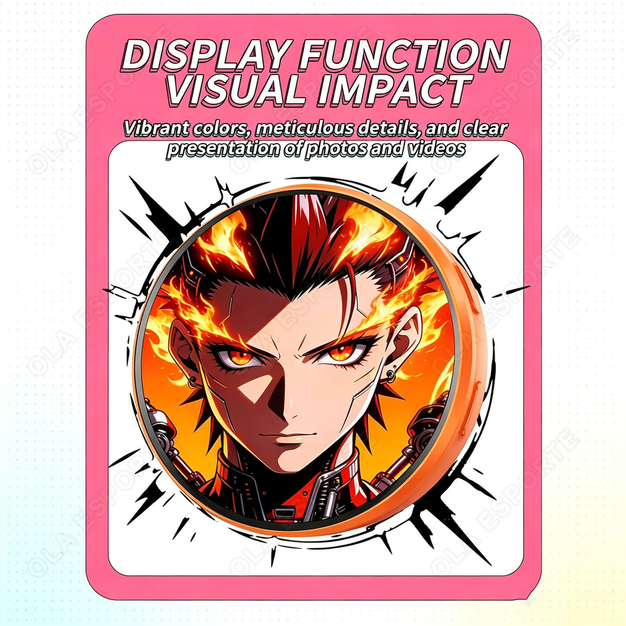Ola Esporte Anime E-Badge Display Pin – Dynamisches elektronisches Smart-Cyber-Abzeichen in Schwarz und Multicolour - Bild 4