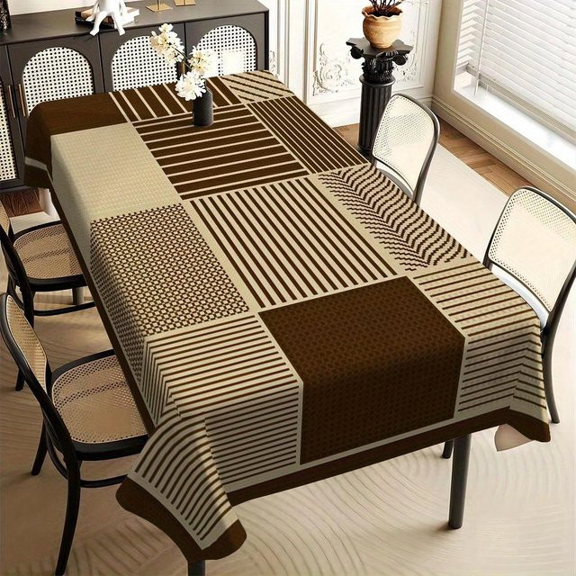 VIKAMA Tischdecke in Braun, Nordisches Design, Rechteckig, Wasserabweisend, B/T: 140 x 220 cm - Bild 1