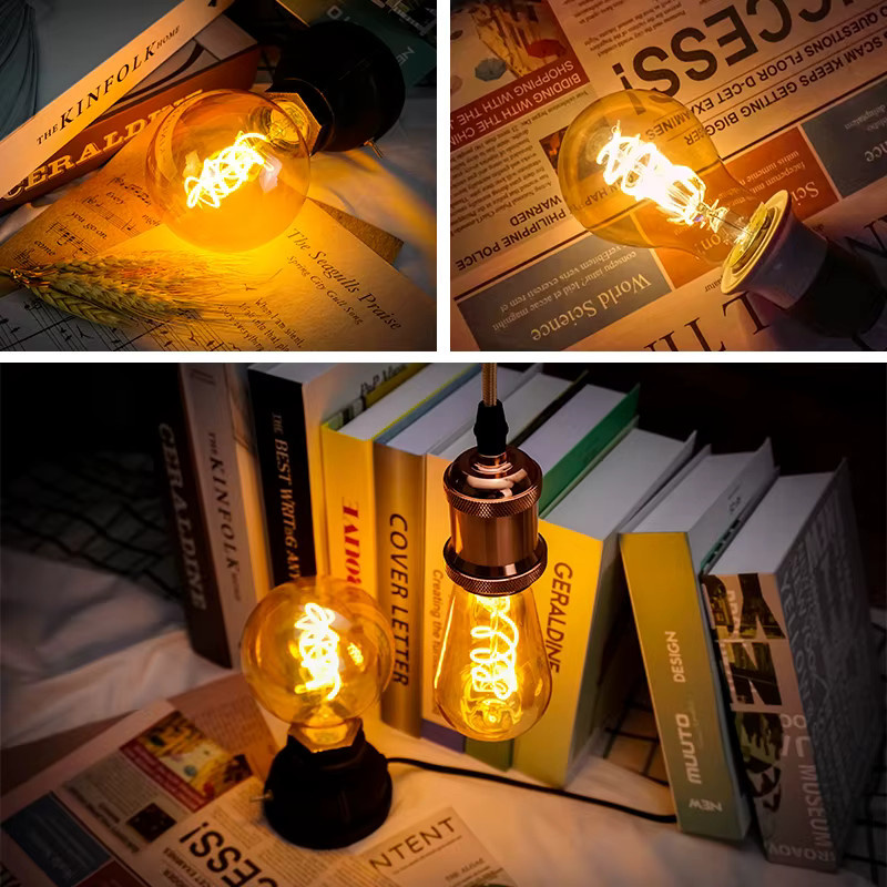 Sagra Vintage LED Glühlampe mit Spirale, dekorative Edison Lampe, warmweiß 2200K, 4W, transparent - Bild 2