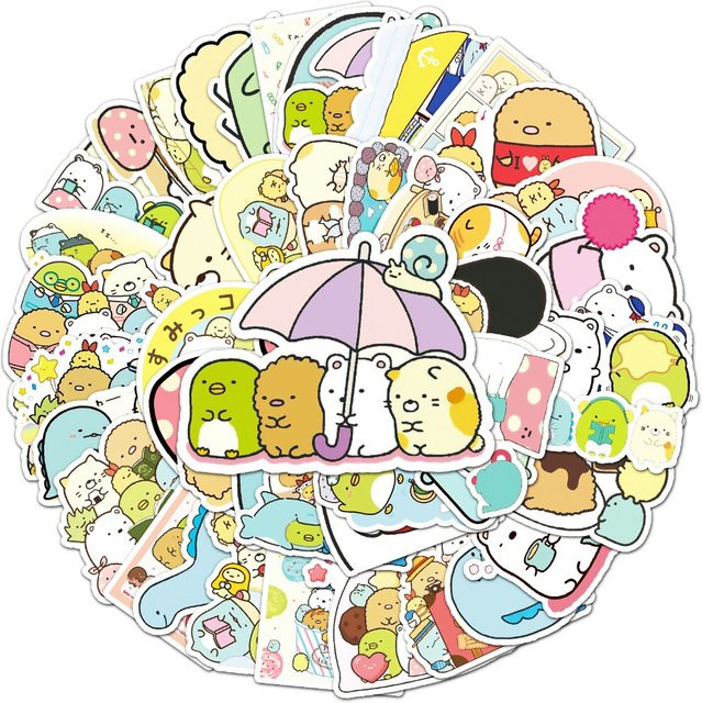 50 Stück wasserdichte Sumikkogurashi Anime Aufkleber in Multicolour für Manga und Cartoon Dekorationen - Bild 1