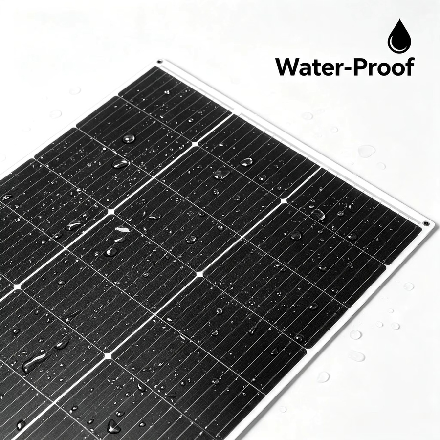JINGYANGPV Flexibles Solarmodul 125W mit monokristalliner Solarzelle, 18V, Schwarz, ideal für 12V-Batterien, Wohnwagen, Wohnmobil, Boot und Yacht - Bild 3
