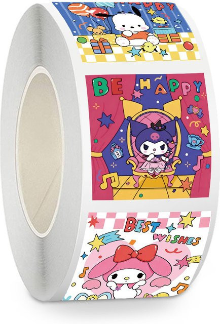 Sanrio Kuromi Cinnamoroll Melody Siegelaufkleber, 500 Stück - Bild 1