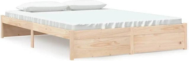 vidaXL Massivholzbett aus Kiefernholz in Braun, B/T/H: 150 x 200 x 31 cm - Bild 1