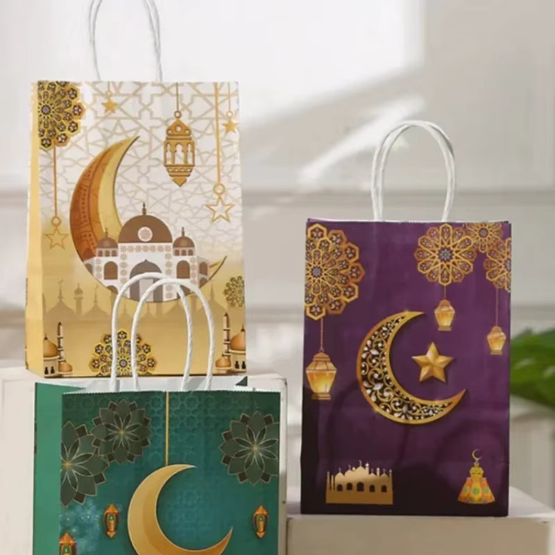 Ramadan Geschenktüten aus Papier in Rot für Eid Mubarak und islamische Partys als Süßigkeiten-Verpackung und Dekorationszubehör - Bild 3