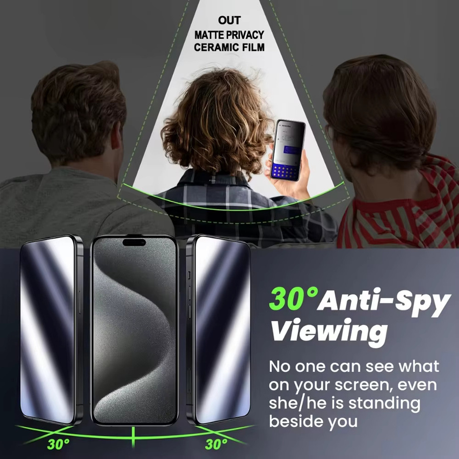 NNBILI 3-teiliges Sichtschutz-Displayschutzfolien-Set für Samsung Galaxy S26 Ultra S26 S25 S24 S23 S22 S20 Plus, selbstreparierend, Schwarz - Bild 5