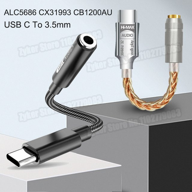 Hifi DAC USB-C auf 3,5mm Klinke Audio Adapter mit ALC5686 CX31993 CB1200AU Chipsatz für Android Kopfhörer Verstärker Decoder - Bild 1
