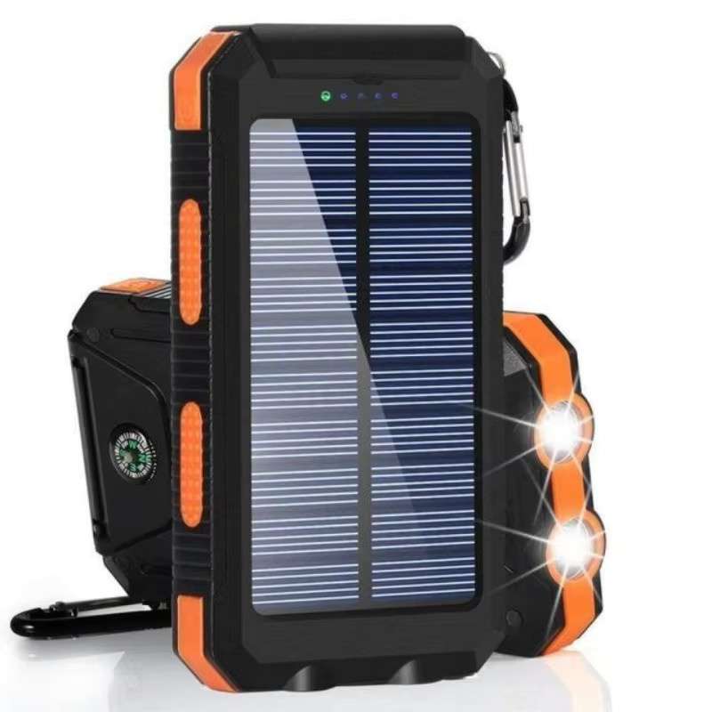 Solar Power Bank 20000 mAh Tragbare Externe Batterie mit Schneller Aufladung und LED-Licht in Schwarz und Grün - Bild 6