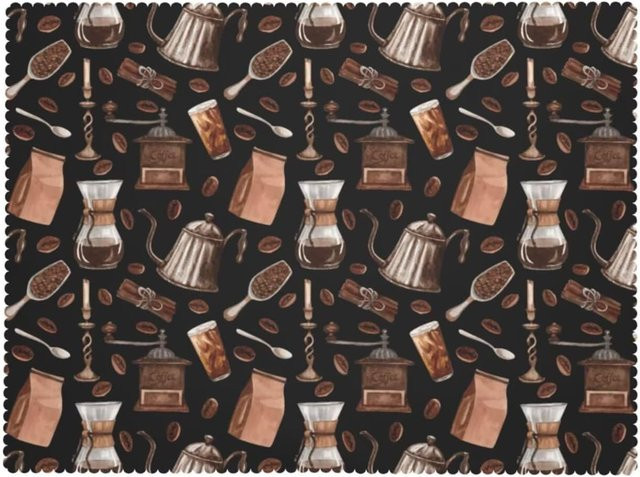 Tischdecke von JMG Household Supplies mit Kaffee-Druck und Polka-Dot-Muster, Mehrfarbig, B/B: 90 x 140 cm - Bild 1